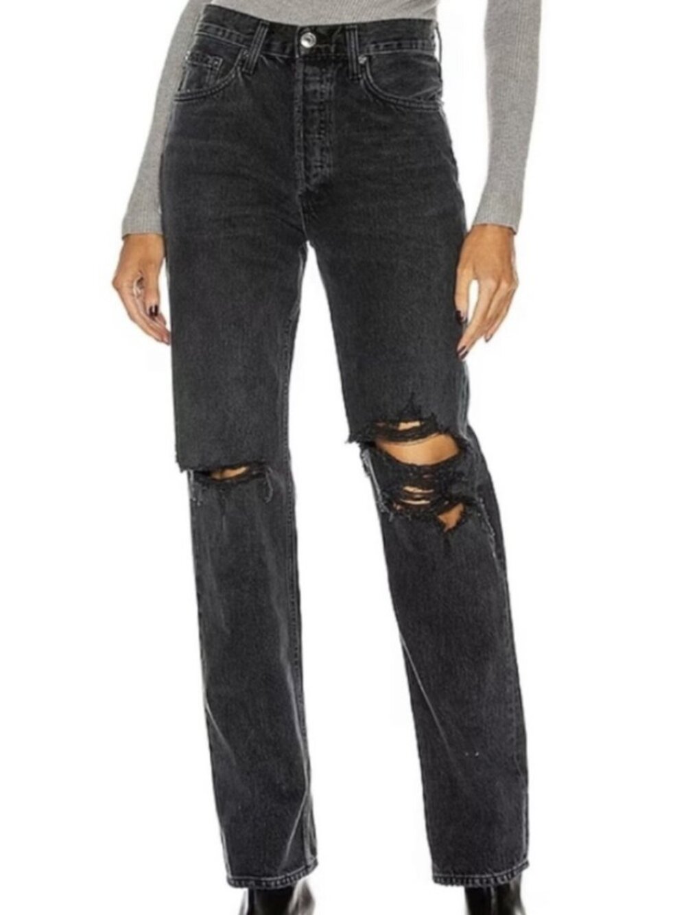 Agolde Lana Mid Rise Vintage Straight Jeans Sz27 in Disorder